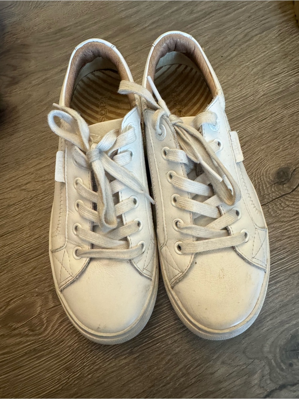 Taos Footwear womens Cream Lace-Up Sneakers